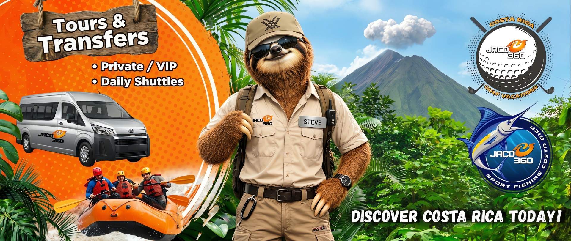 Steve the Sloth - Jaco360 Costa Rica Vacation Experts